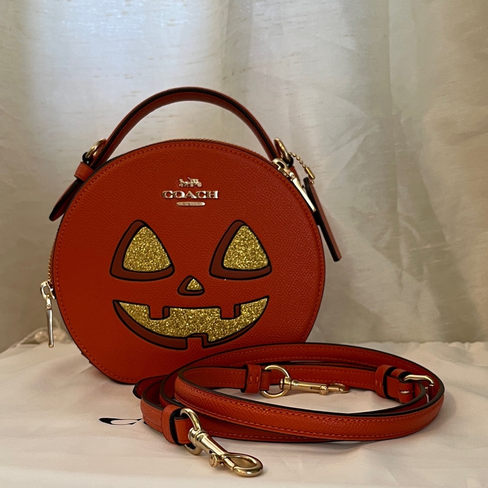 Coach Canteen Crossbody Bag With Halloween Pumpkin Print